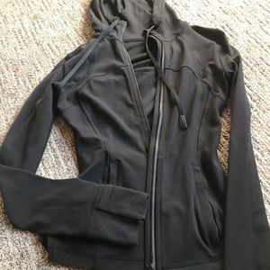 Lululemon black hooded zip up jacket- XS